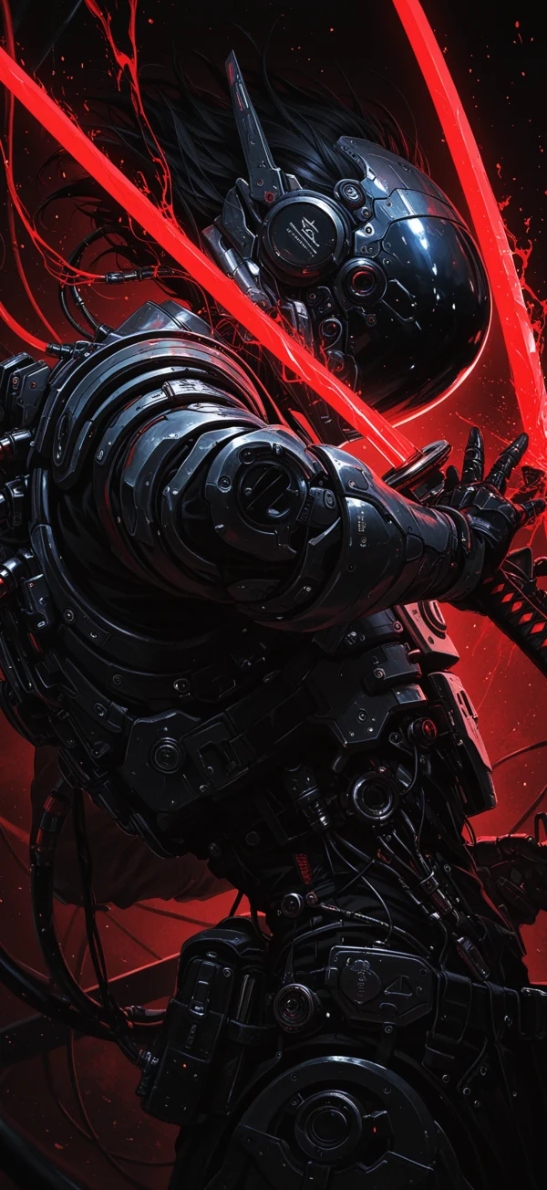 Cyberpunk Cyborg Samurai Wallpaper