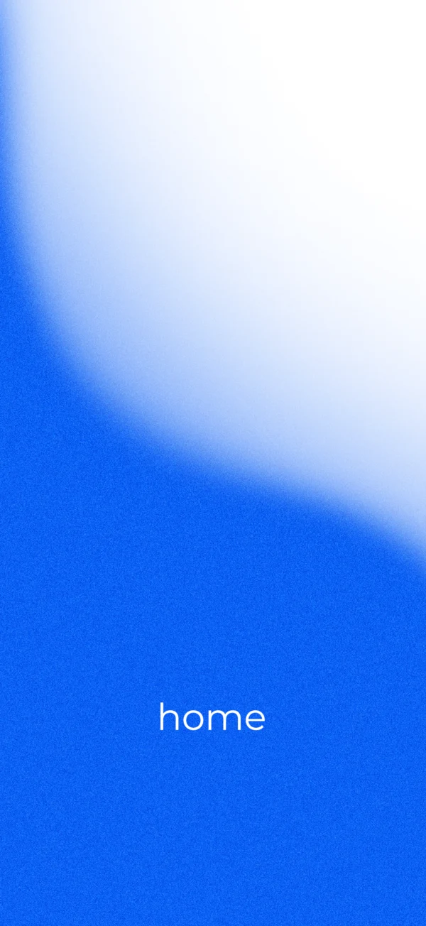 Minimal blue and white gradient wallpaper with the word home in white lowercase text